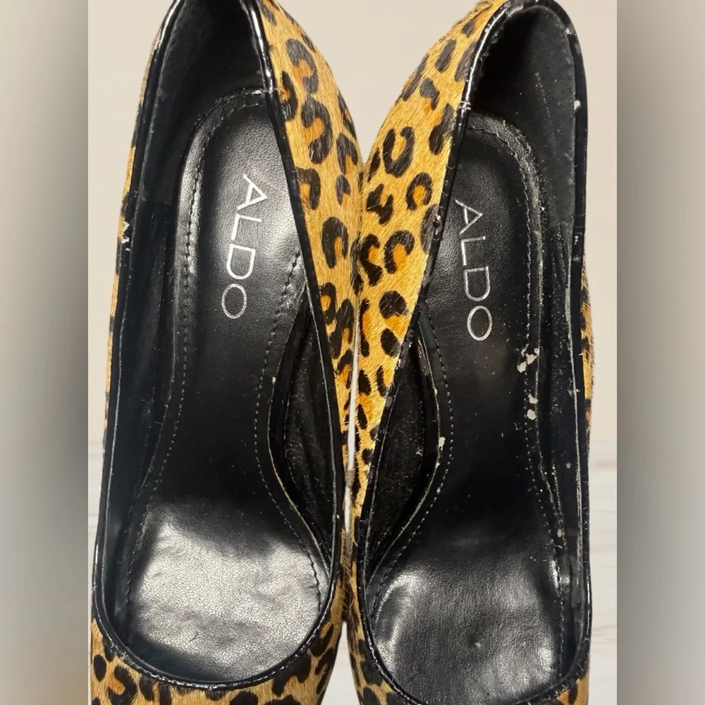 💛🖤🤎 ALDO - Calf Hair Leopard Print Stiletto Heels - Gorgeous! - Picture 5 of 7